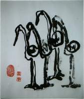 Sumi-E - One Stroke Birds - Ink Sumi